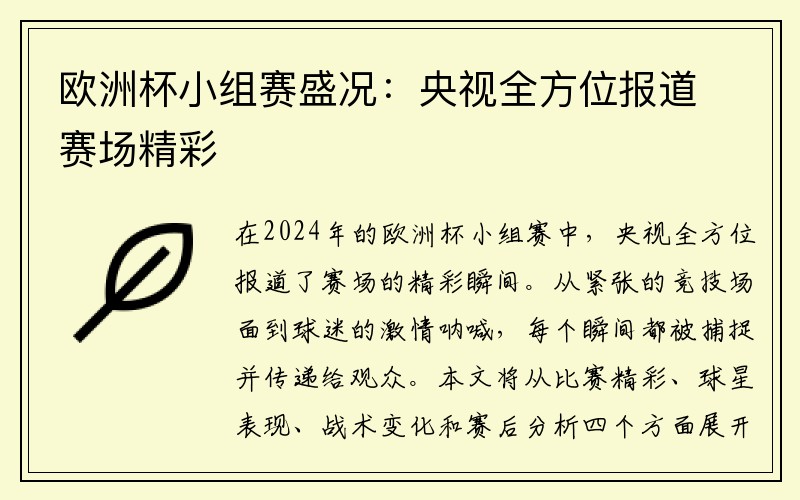 欧洲杯小组赛盛况：央视全方位报道赛场精彩